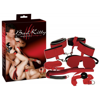 SET BONDAGE 8 PEZZI BAD KITTY "RED GIANT" ROSSO