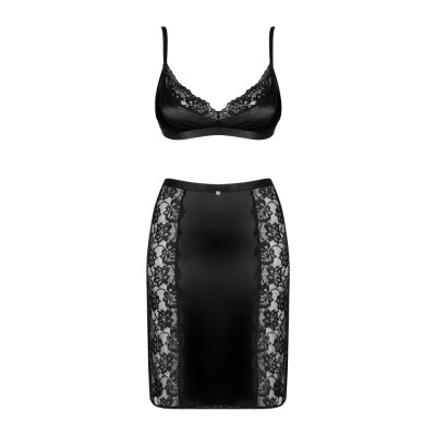 Set reggiseno e gonna nero Blanita di Obsessive